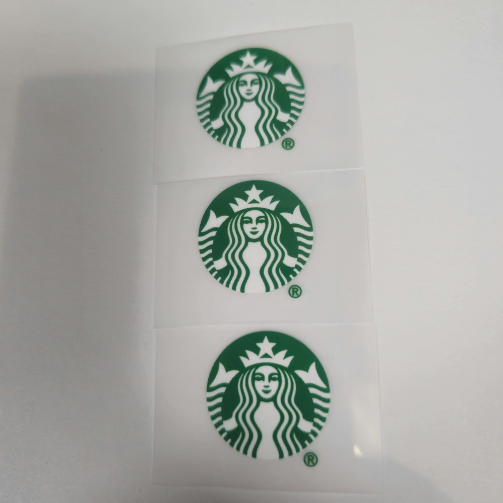Starbucks 1" 3pcs Ready to Press Heat Silicon Transfer DTF Screen Print